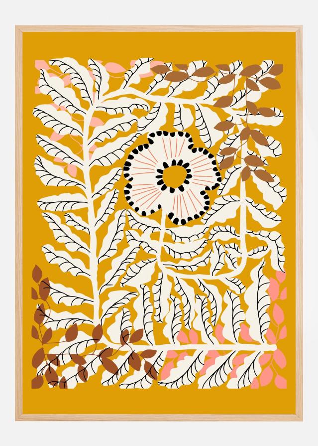 Bildverkstad Fern leaves and flower mustard Poster