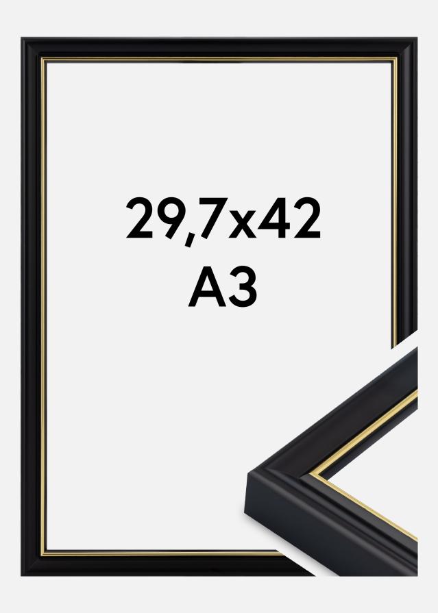 Jämtlands Ramfabrik Rahmen Canterbury Acrylglas Schwarz 29,7x42 cm (A3)