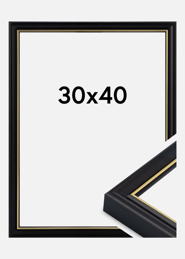 Jämtlands Ramfabrik Rahmen Canterbury Acrylglas Schwarz 30x40 cm
