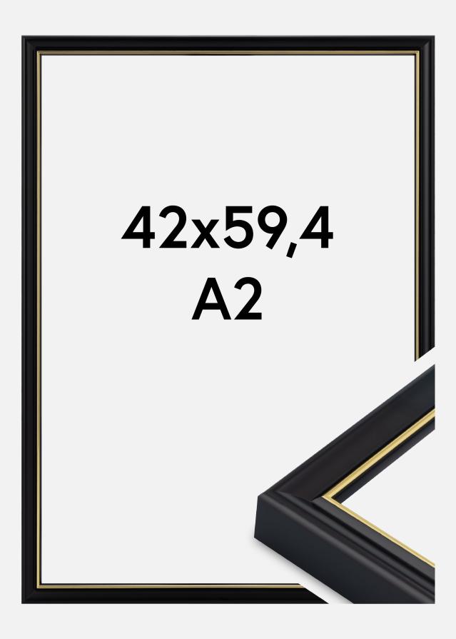 Jämtlands Ramfabrik Rahmen Canterbury Acrylglas Schwarz 42x59,4 cm (A2)