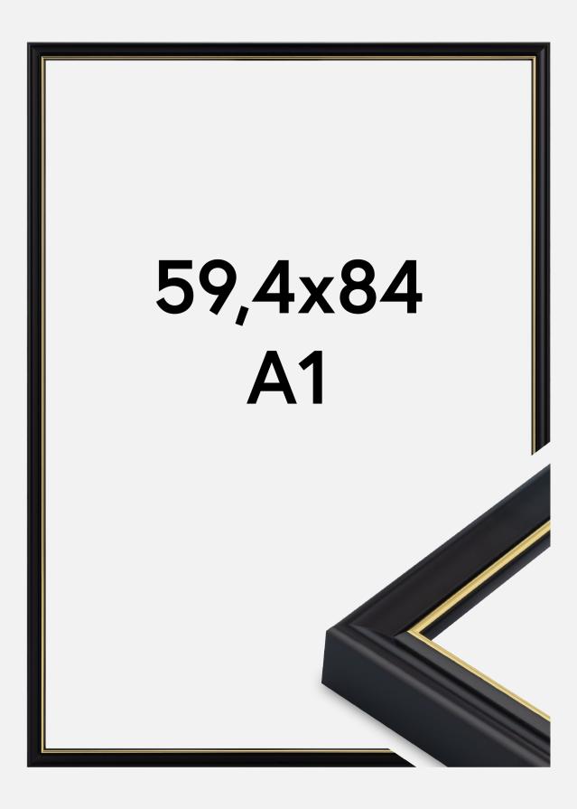 Jämtlands Ramfabrik Rahmen Canterbury Acrylglas Schwarz 59,4x84,1 cm (A1)