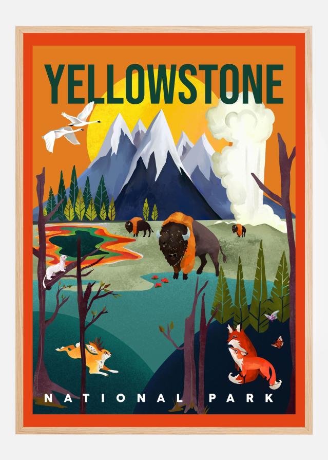 Bildverkstad Yellowstone National Park Travel Art Poster