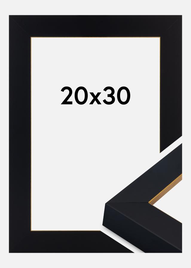 Jämtlands Ramfabrik Rahmen Sussex Acrylglas Schwarz/Gold 20x30 cm