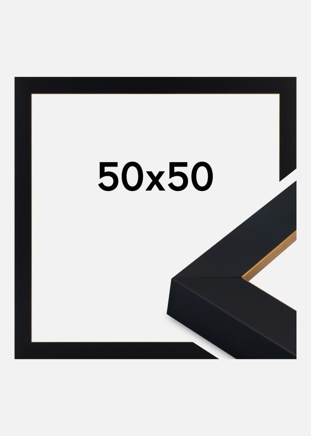 Jämtlands Ramfabrik Rahmen Sussex Acrylglas Schwarz/Gold 50x50 cm