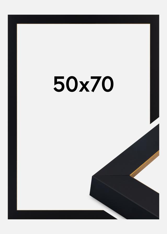 Jämtlands Ramfabrik Rahmen Sussex Acrylglas Schwarz/Gold 50x70 cm