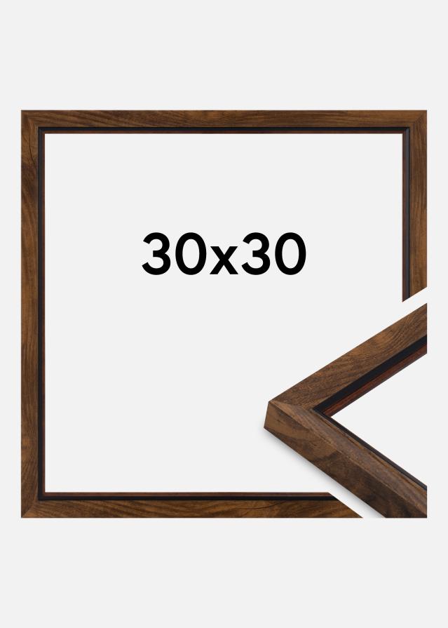 Jämtlands Ramfabrik Rahmen Obsidian Acrylglas Nussbaum 30x30 cm