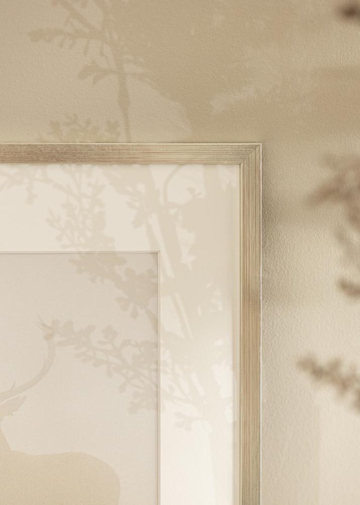 Ram med passepartou Rahmen Edsbyn Silber 40x45 cm - Passepartout Weiß 11x13 inches