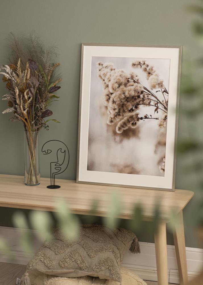 Ram med passepartou Rahmen Edsbyn Silber 40x45 cm - Passepartout Weiß 11x13 inches