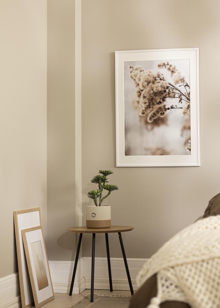 Ram med passepartou Rahmen Edsbyn Weiß 60x65 cm - Passepartout Weiß 50x55 cm