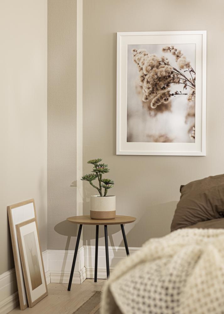 Ram med passepartou Rahmen Weiß Holz 65x90 cm - Passepartout Weiß 55x80 cm