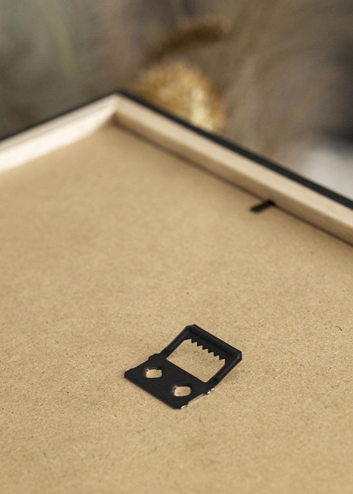 Ram med passepartou Rahmen Stilren Schwarz Eiche 70x100 cm - Passepartout Weiß 24x36 inches