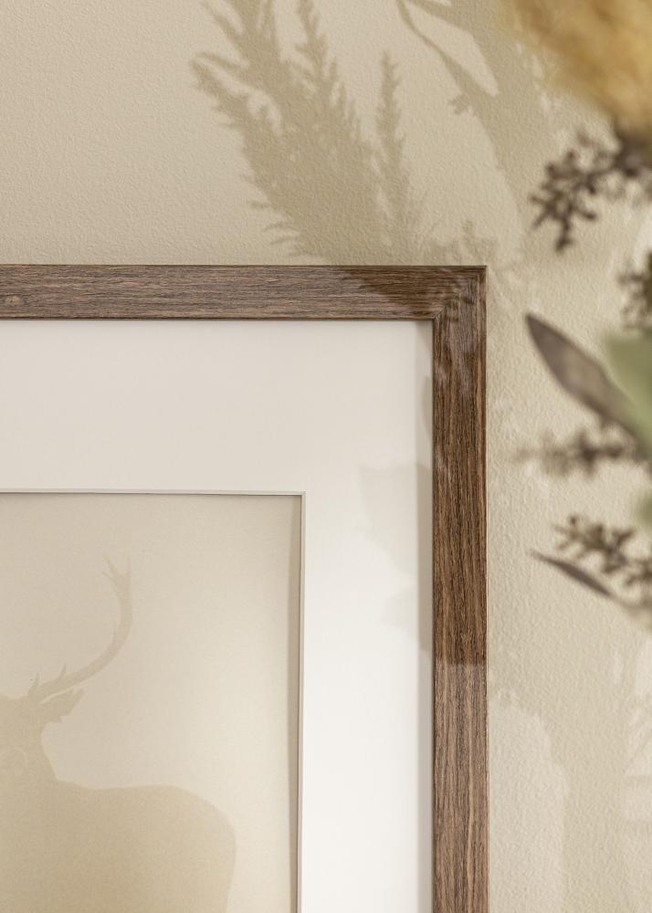 Ram med passepartou Rahmen Stilren kalt braun 40x50 cm - Passepartout Weiß 29,7x42 cm