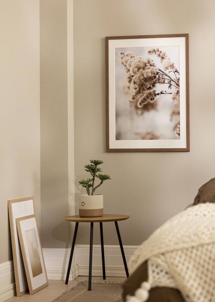 Ram med passepartou Rahmen Stilren kalt braun 40x50 cm - Passepartout Weiß 29,7x42 cm