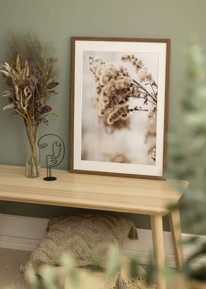 Ram med passepartou Rahmen Stilren kalt braun 40x50 cm - Passepartout Weiß 29,7x42 cm