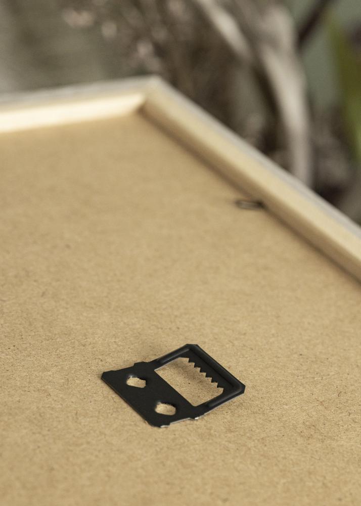 Ram med passepartou Rahmen Stilren Hellgrau Eiche 60x80 cm - Passepartout Weiß 20x28 inches