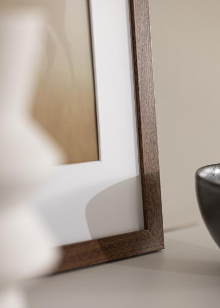 Ram med passepartou Rahmen Stilren Warm braun 40x40 cm - Passepartout Weiß 28x28 cm