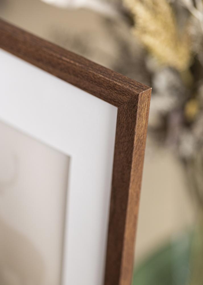 Ram med passepartou Rahmen Stilren Warm braun 40x40 cm - Passepartout Weiß 28x28 cm