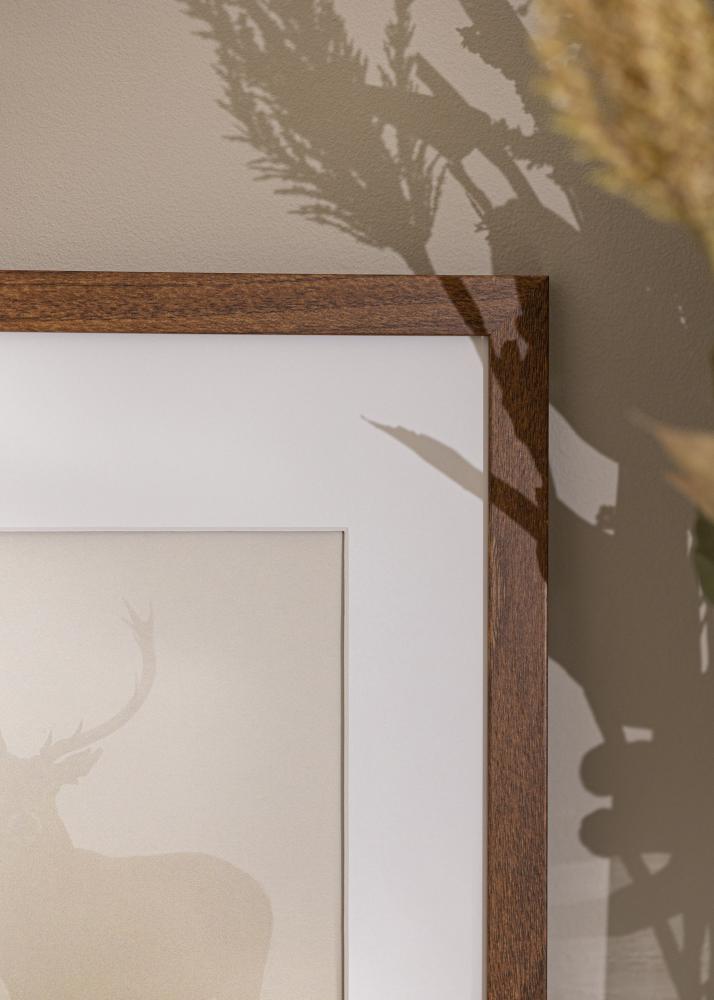 Ram med passepartou Rahmen Stilren Warm braun 40x40 cm - Passepartout Weiß 28x28 cm