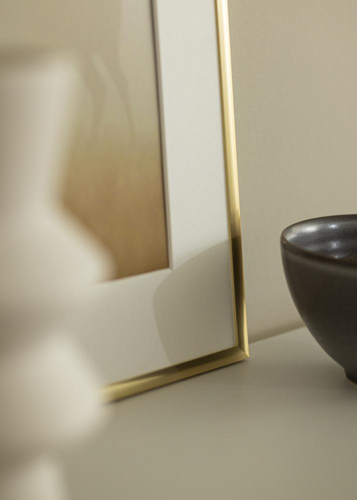 Ram med passepartou Rahmen New Lifestyle Gold 60x90 cm - Passepartout Weiß 50x75 cm