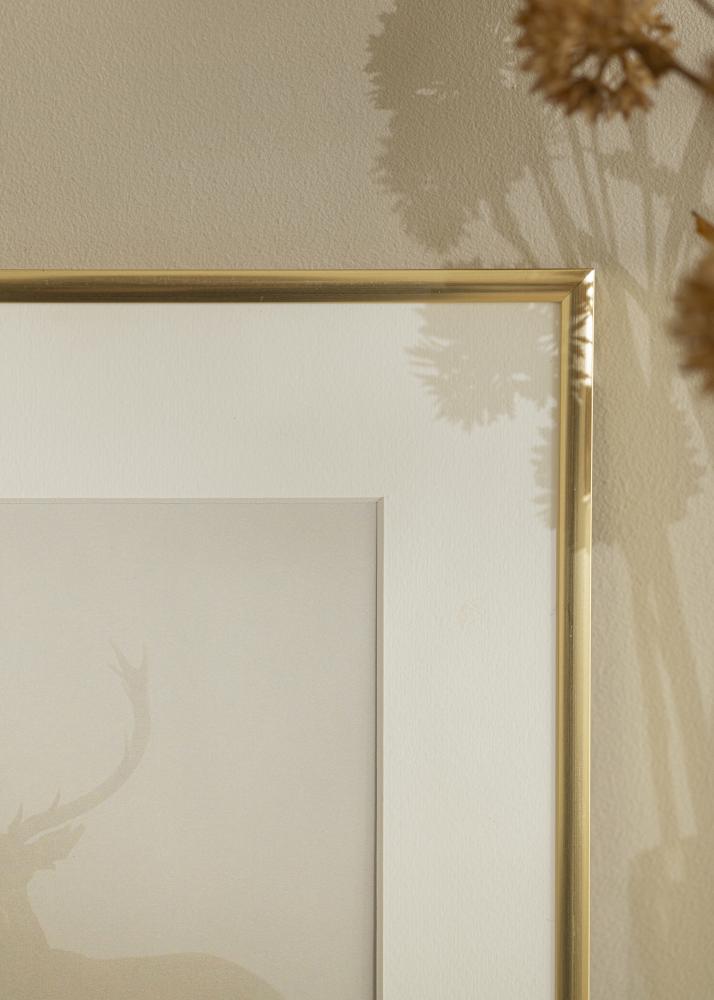 Ram med passepartou Rahmen New Lifestyle Gold 60x90 cm - Passepartout Weiß 50x75 cm