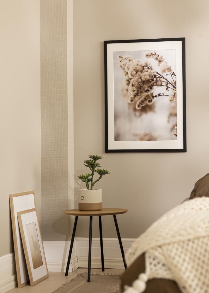 Ram med passepartou Rahmen Stilren Schwarz 65x65 cm - Passepartout Weiss 22x22 inches