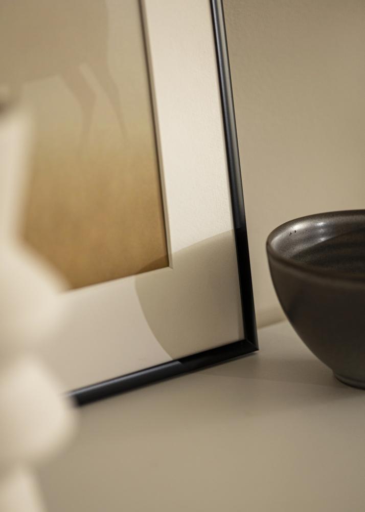 Ram med passepartou Rahmen Scandi Matt Schwarz 25x25 cm - Passepartout Weiß 16x16 cm