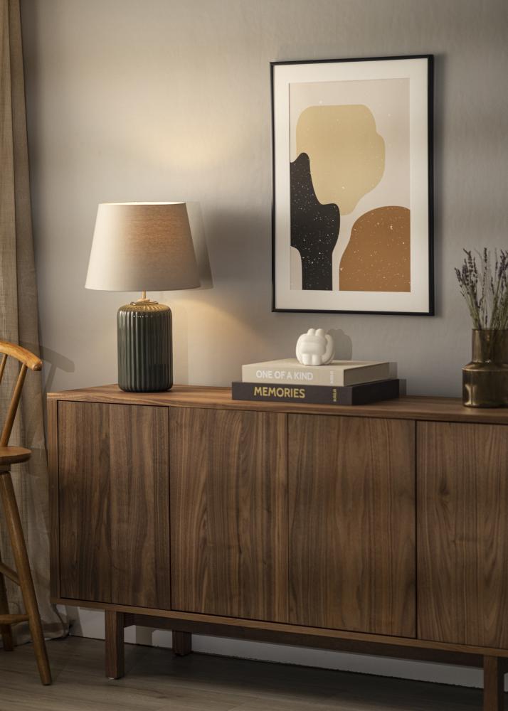 Ram med passepartou Rahmen Scandi Matt Schwarz 25x25 cm - Passepartout Weiß 16x16 cm