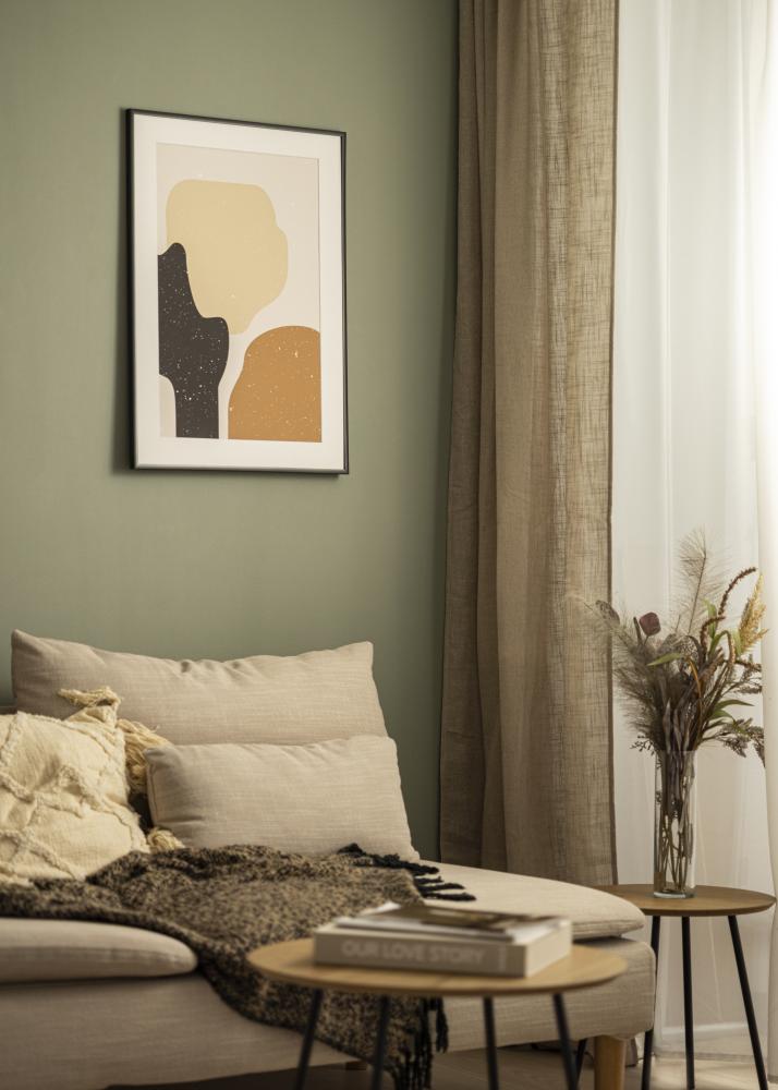 Ram med passepartou Rahmen Scandi Matt Schwarz 25x25 cm - Passepartout Weiß 16x16 cm