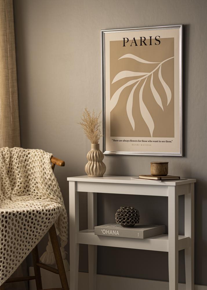 Ram med passepartou Rahmen Gala Silber 50x70 cm - Passepartout Weiß 39x60 cm