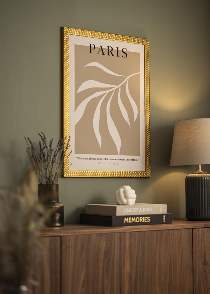 Ram med passepartou Rahmen Grace Gold 40x50 cm - Passepartout Weiß 11x15 inches