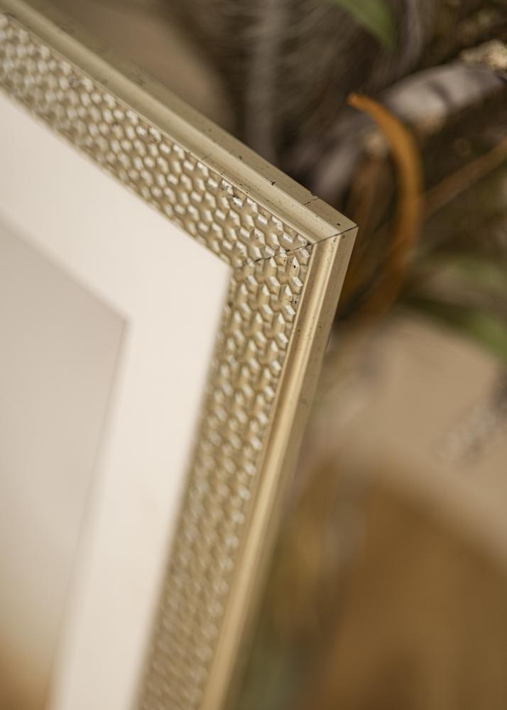 Ram med passepartou Rahmen Grace Silber 40x50 cm - Passepartout Weiß 31x41 cm