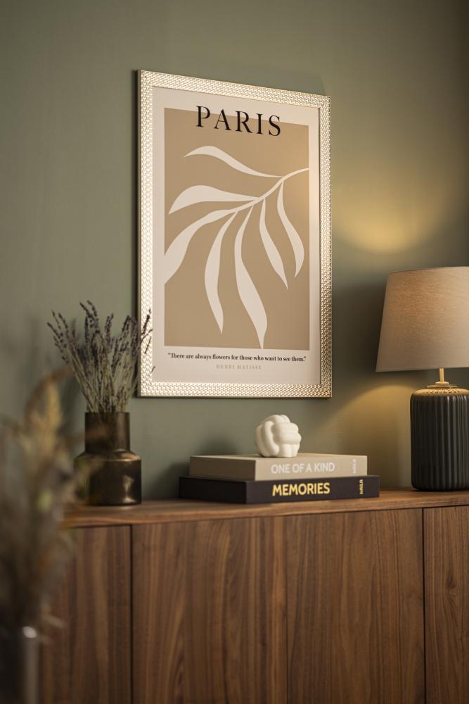 Ram med passepartou Rahmen Grace Silber 40x50 cm - Passepartout Weiß 31x41 cm