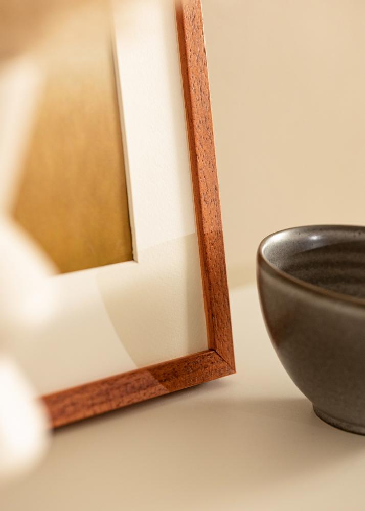 Ram med passepartou Rahmen Ares Kirsche 50x70 cm - Passepartout Weiß 16x23 inches