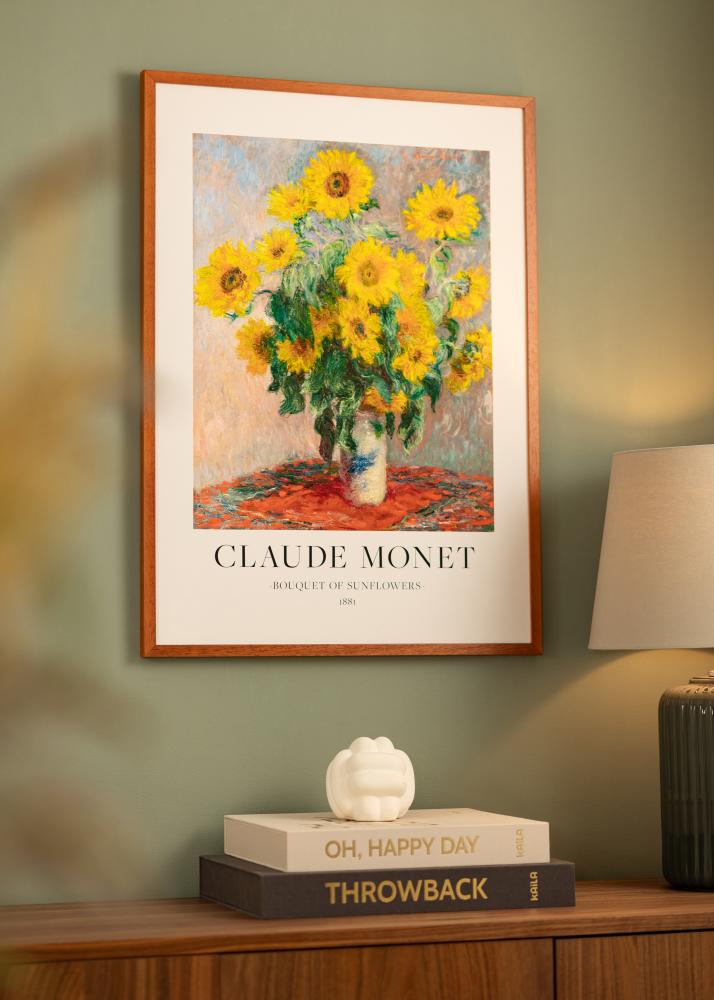 Ram med passepartou Rahmen Ares Kirsche 50x70 cm - Passepartout Weiß 16x23 inches