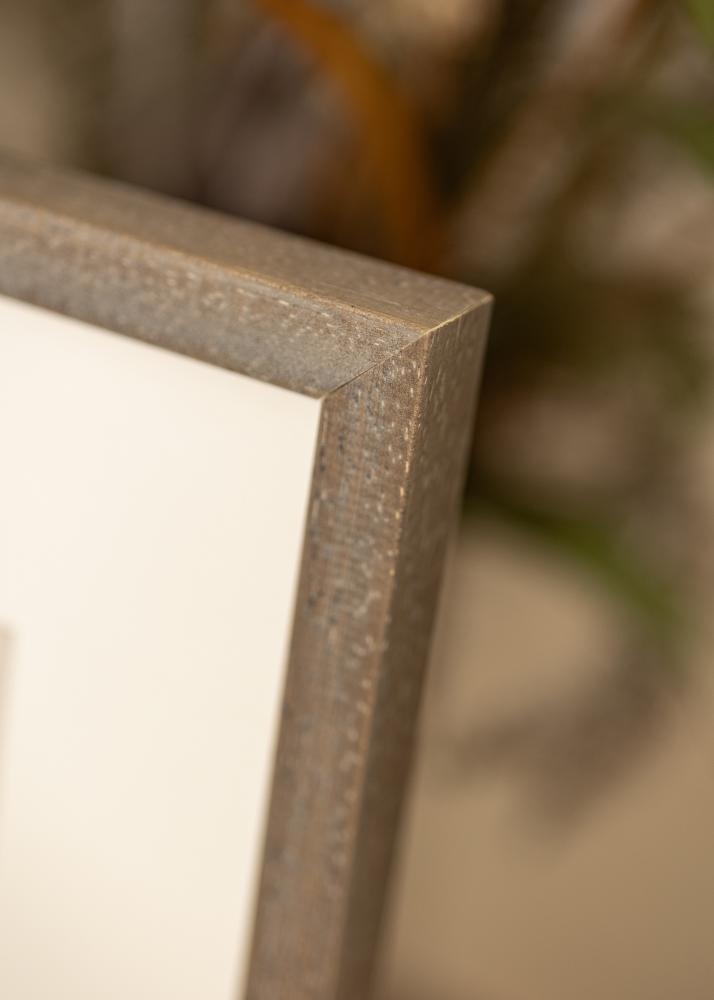 Ram med passepartou Rahmen Ares Grau 45x60 cm - Passepartout Weiß 12x18 inches