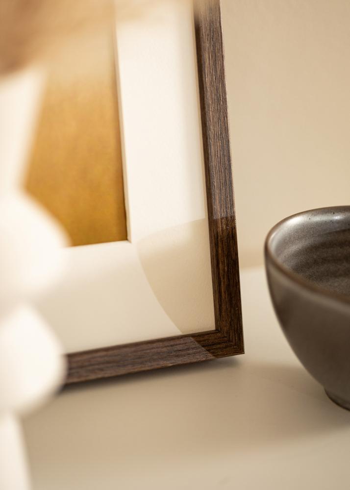 Ram med passepartou Rahmen Ares Walnuss 28x35 cm - Passepartout Weiß 18x25 cm