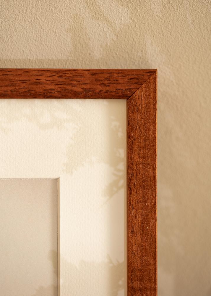 Ram med passepartou Rahmen Hermes Kirsche 42x59,4 cm - Passepartout Weiß 25x38 cm