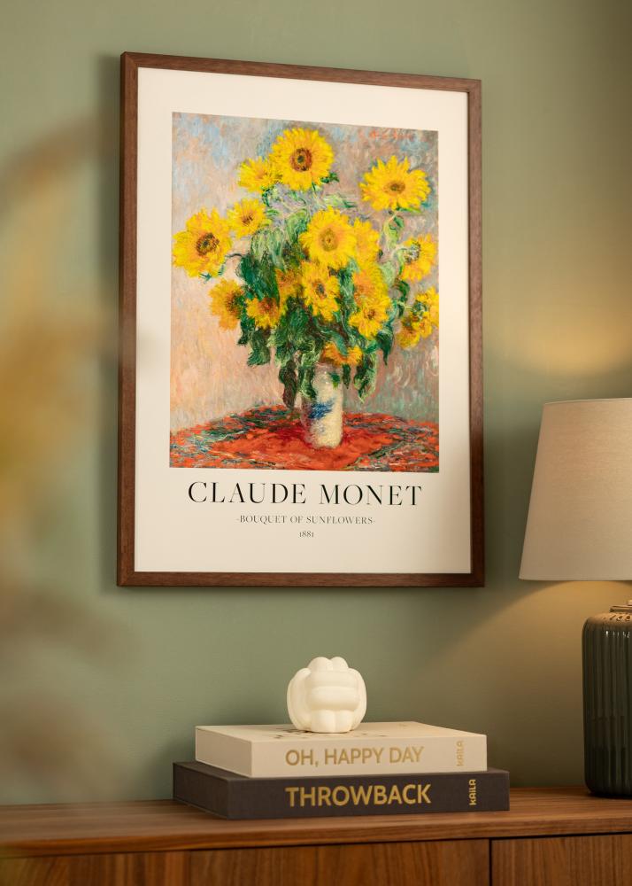 Ram med passepartou Rahmen Hermes Teak 40x50 cm - Passepartout Weiß 29,7x42 cm