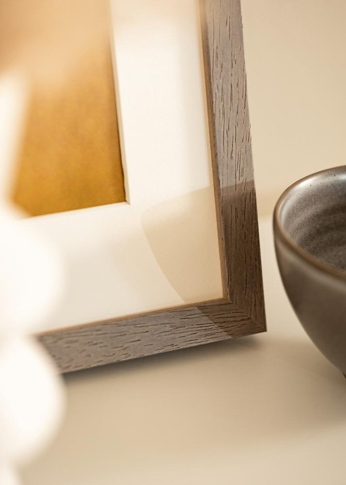 Ram med passepartou Rahmen Hermes Grau 20x20 cm - Passepartout Weiß 15x15 cm