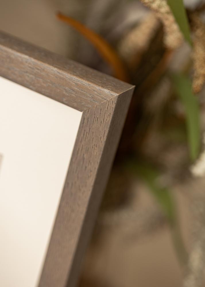 Ram med passepartou Rahmen Hermes Grau 20x20 cm - Passepartout Weiß 15x15 cm