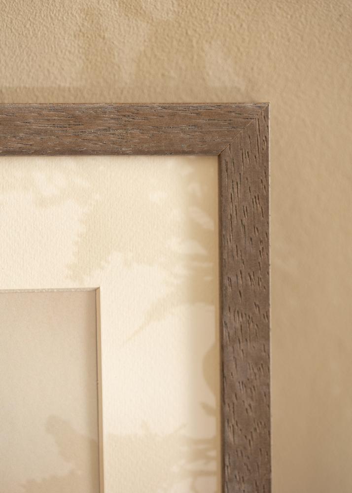 Ram med passepartou Rahmen Hermes Grau 20x20 cm - Passepartout Weiß 15x15 cm