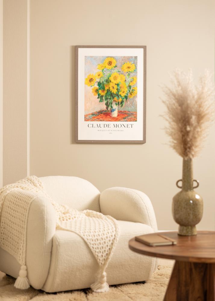 Ram med passepartou Rahmen Hermes Grau 20x20 cm - Passepartout Weiß 15x15 cm