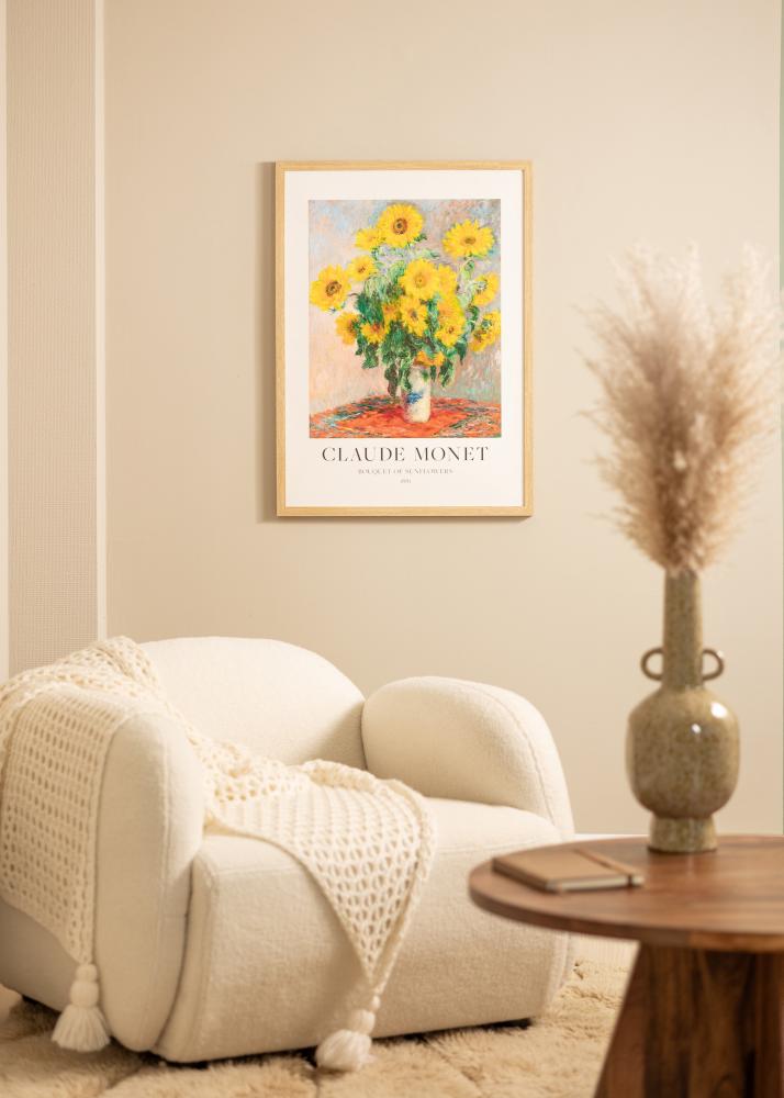 Ram med passepartou Rahmen Hermes Natürlich Eiche 70x90 cm - Passepartout Weiß 24x32 inches