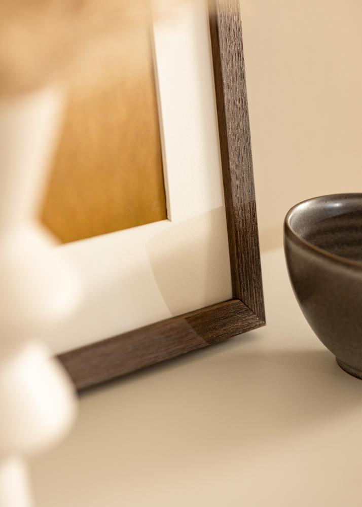 Ram med passepartou Rahmen Hermes Walnuss 60x70 cm - Passepartout Weiß 50x56 cm