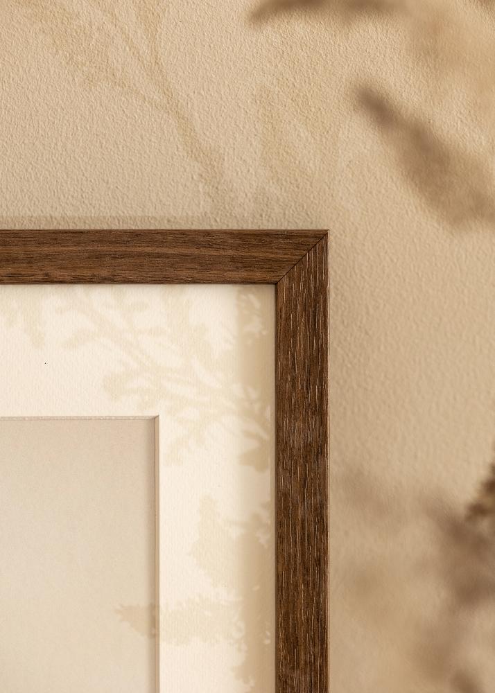 Ram med passepartou Rahmen Hermes Walnuss 60x70 cm - Passepartout Weiß 50x56 cm