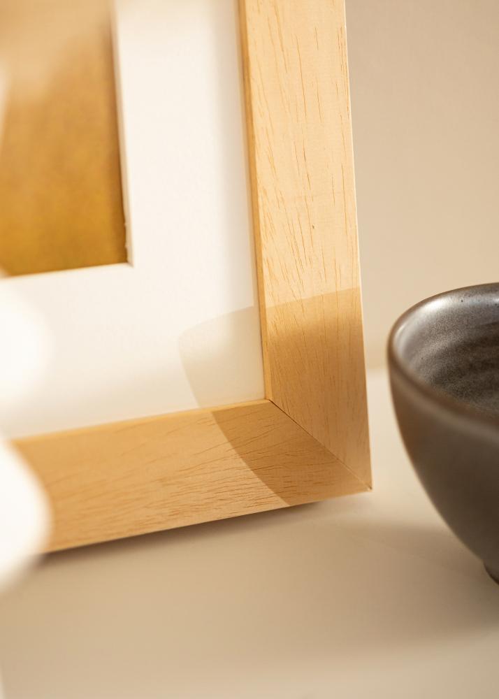 Ram med passepartou Rahmen Juno Holz 40x50 cm - Passepartout Weiß 30x38 cm