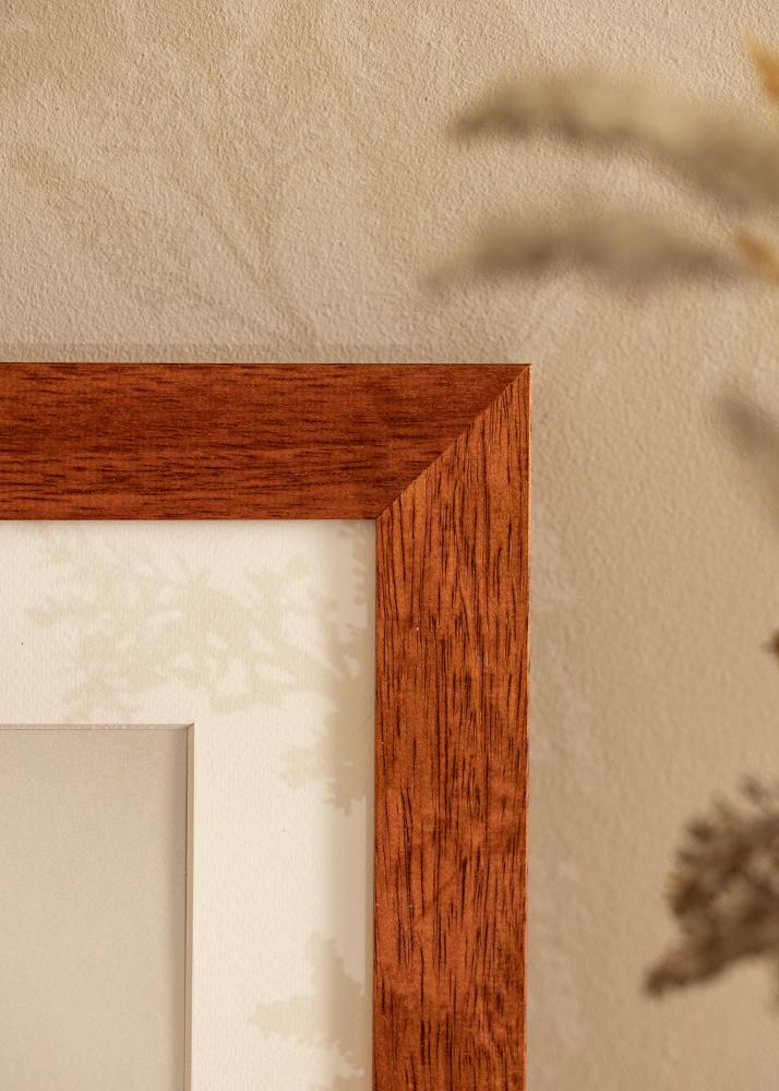 Ram med passepartou Rahmen Juno Kirsche 40x60 cm - Passepartout Weiß 25x50 cm