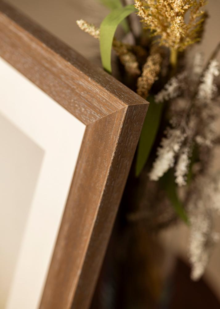 Ram med passepartou Rahmen Juno Grau 40x50 cm - Passepartout Weiß 11x15 inches