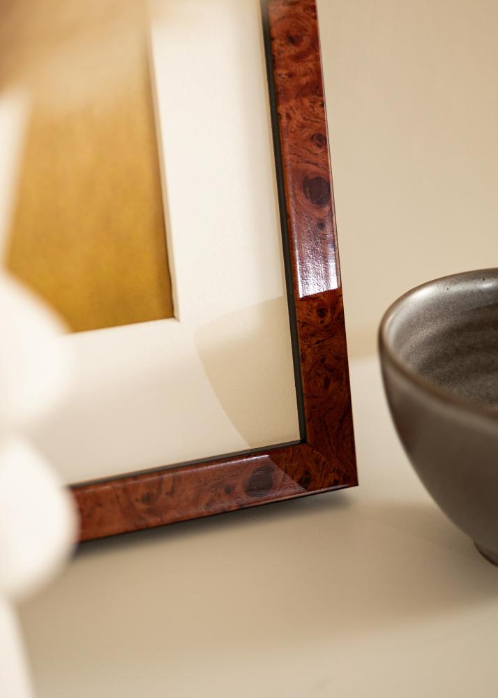 Ram med passepartou Rahmen Hermes Walnuss 60x80 cm - Passepartout Weiß 20x28 inches