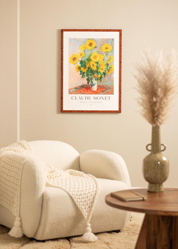 Ram med passepartou Rahmen Hermes Walnuss 60x80 cm - Passepartout Weiß 20x28 inches